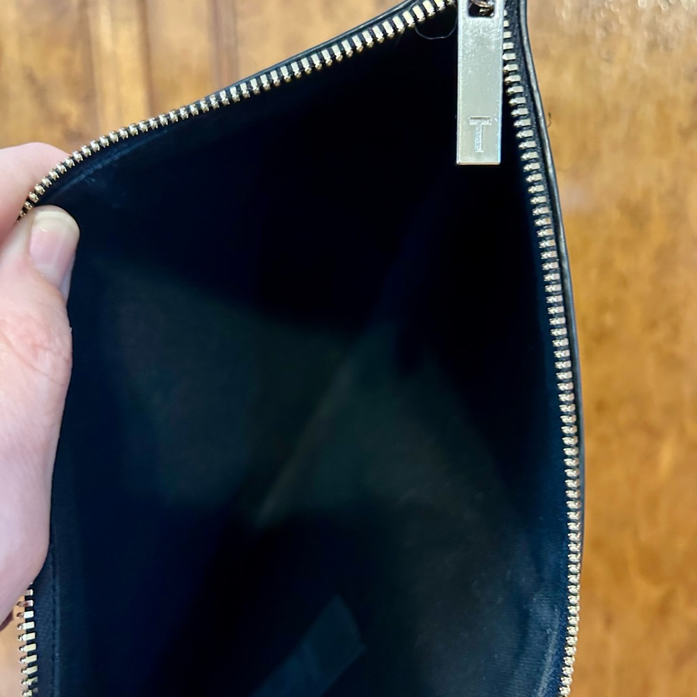 NWT Ted Baker Black Logo Zip Pouch with Strap - Picture 9 of 10